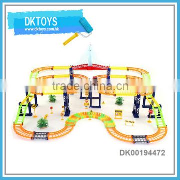 Duplex Giant Layer Vision Musical Winding Bridge Kids Toys Automatic Car Cycle Highway