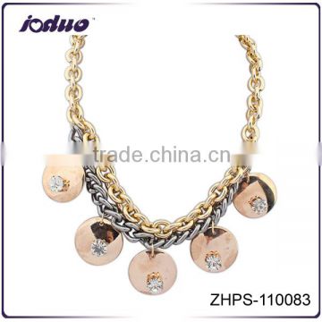 Exaggerated punk style double alloy statement necklace