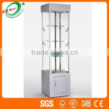 China 180cm Commercial Tempered Glass Jewelry Showcase