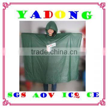 pvc hooded rain cape poncho for adults/pvc rain coat waterproof poncho