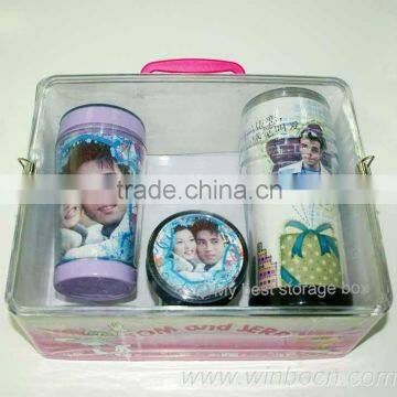 Double-wall couple water cup mug storage box set gift set