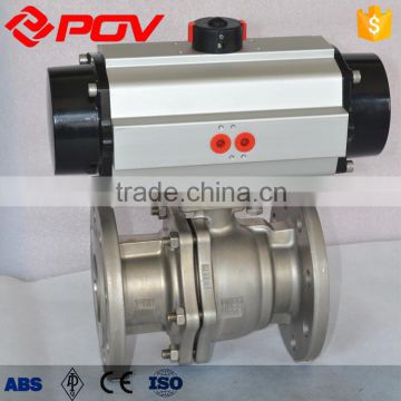 Flanged stainless steel pneumatic ball valve