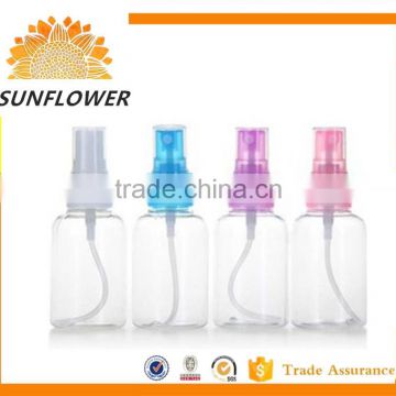 wholease disposable pet plastic 50ml spray bottles for comestic