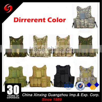 Hot selling military airsoft 600D black tan green magazine pouch tactical vest