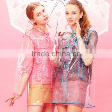 pvc pink rainsuit for women