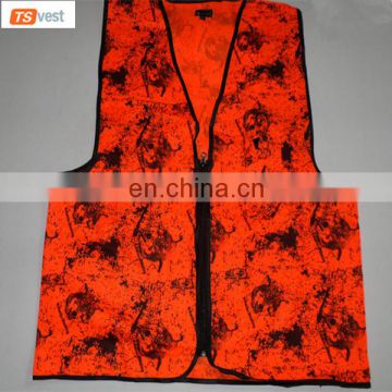 EN20471 Class 2 High Viz Safety Camo Orange Hunting Vest