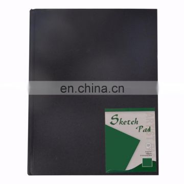 8" x 11" 100gsm 110 sheets Tape Bound Black Hard Cover Sketch Pad