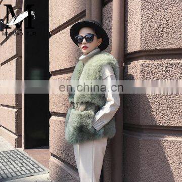 Wholesale Real Fur Waistcoats Best Quality Hot Sale Winter Warm Women Real Fox Fur Vest Female