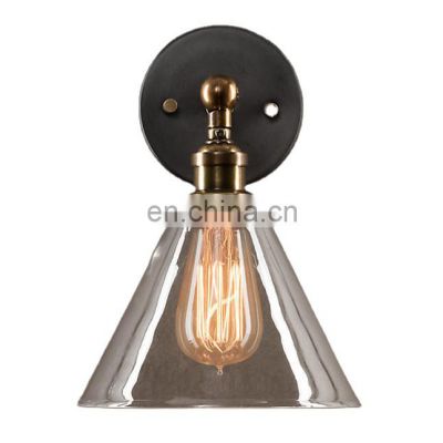 Vintage Pendant Light Glass lamp shade with copper bulb holder