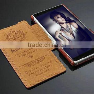 New design crazy horse pu leather case for Sony Z2