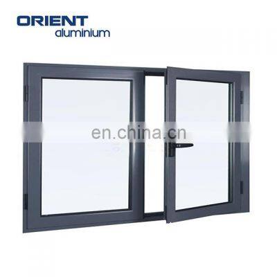 Customized Tempered windows black double glazed aluminum casement window