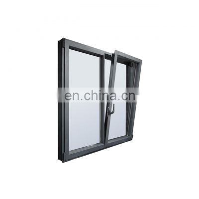 China manufacturer PVC laminated hurricane impact window tilt&turn European style 48x48 single casement window
