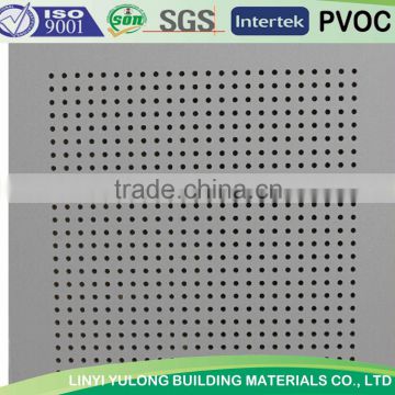Perforated gypsum ceiling tiles
