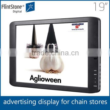 Slim 19inch lcd mounting pos display, android lcd advertising player