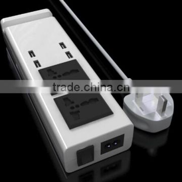 5V 3.4A Output 4 Port USB Charger 2 Socket with EU/UK/US Standard