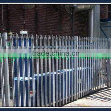 Post of optional base plates Palisade fencing