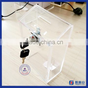 Various printing logo customized clear charity box wholesale