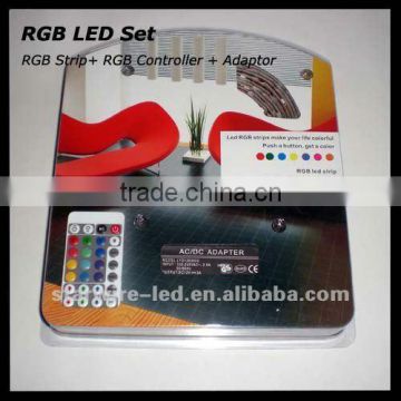 Hot selling rgb led strip remote control set(5m SMD 5050 rgb led strip remote control set)