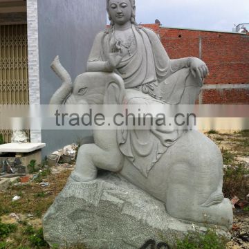 Sitting Buddha Statue Elephant Marble Stone Hand Carving Sculpture for Garden Home