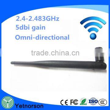 Factory price RP-SMA male connector wlan rubber duck wireless 2.4ghz wifi antenna