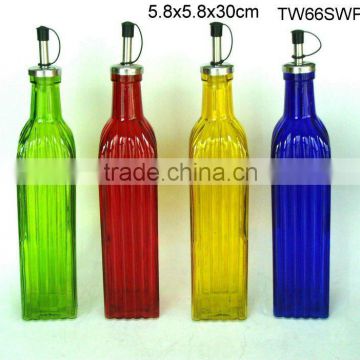 TW66SWPT 500ml painted glass oil vinegar bottles