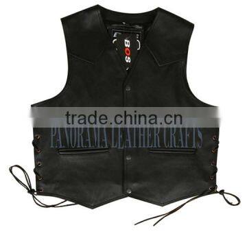 motorcycle leather vest/ bikers leather vest