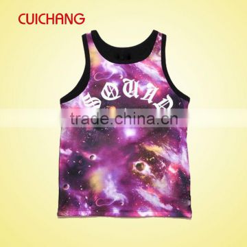 Custom Printed Tank Top with 100% Polyester