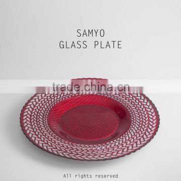 SAMYO hot sale home decor weddng decorative red charger plates