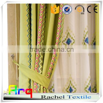 linen cotton embroidered curtain tree design curtain fabrics flower embroidery green curtain fabric
