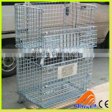 galvanized welded wire mesh cage, mesh box wire cage, metal bin storage container