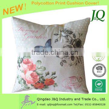 Garden Butterfly Rose Printed Cushion Cover