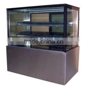 Stainless steel cake showcase with angle glass