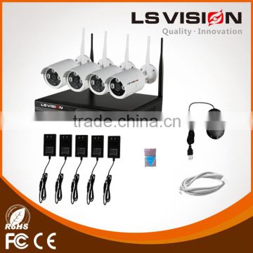 LS VISION outdoor wifi ip camera 960P night vision 2.4GHz Wifi nvr kit email alert