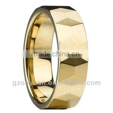 vacuum plating 24K gold rings with facets for 2013, direct factory fashion accessories for men,