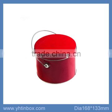 cylinder small packaging gift tin bucket with lid