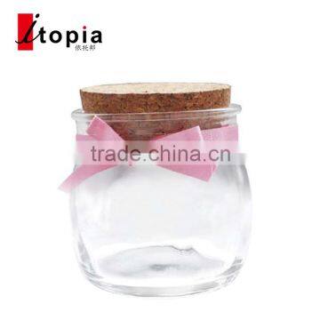 2014 Hot sale small cheap glass jar with cork stopper