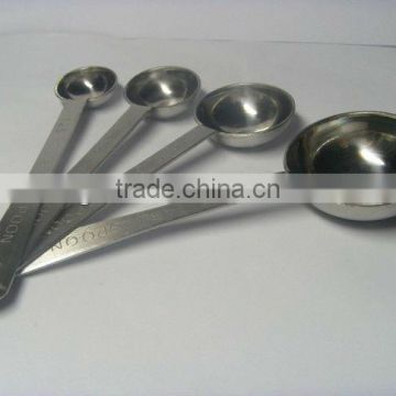 4pcs round stainless steel measuring spoon set