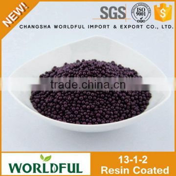 Worldful supply agriculture coated npk 13-1-2 shiny ball, npk granular fertilizer