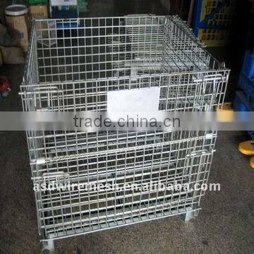 stackable heavy duty steel wire mesh container