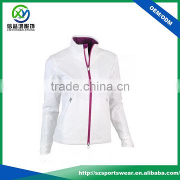 High Quality White With Red Zipper Contrast Mesh Lining Outdoor Women Jackets