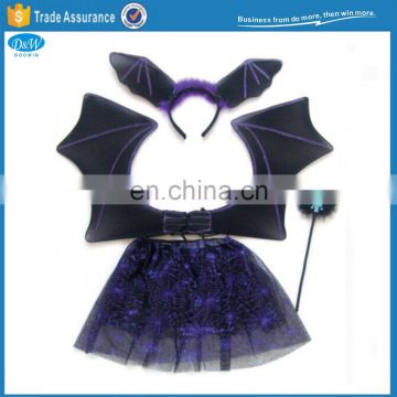 Halloween Bat Dressup Wing Tutu Headband Wand Costume Set for Party