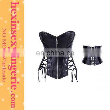 New fashion women wide strap real women leather corsets
