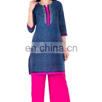 Indian Traditional look short printed kurta made up of 100% cotton fabric