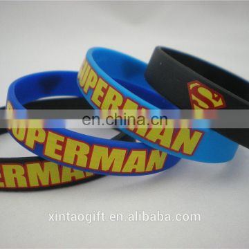 Cheap Superman Slim Skinny Silicone Bracelets Wristbands
