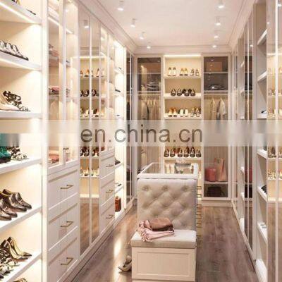 Morden design customized size walk in closet wardrobe amoires