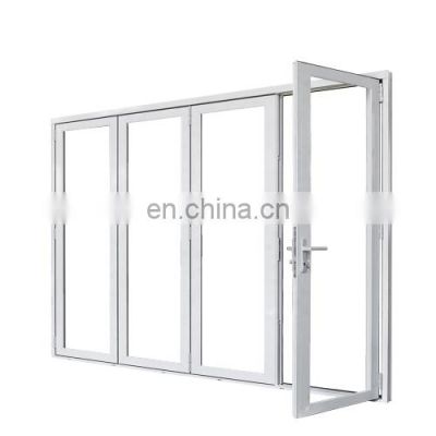 PVC modern white frame folding door  sliding door lowes glass interior folding doors style