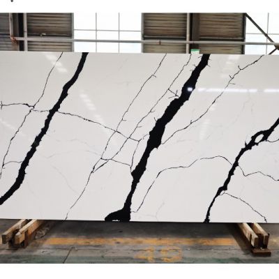 Code：7077，Calacatta artificial stone quartz slab kitchen countertops