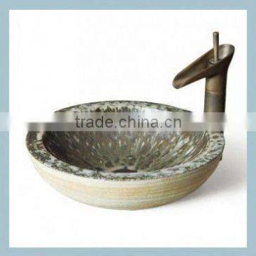 Customised Natural Pakistan hand painted ceramic tempered glass basin