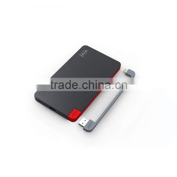 3000mAh battery charger with 2.1A output and detachable Micro USB cable