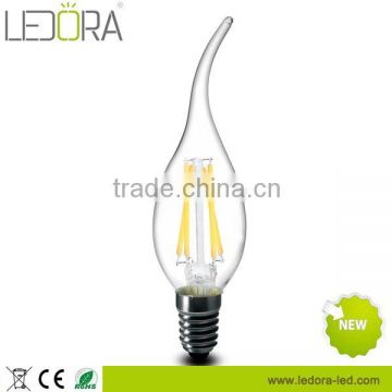 Hot 2200k 2700k 3000k 4w 220v 230v dimmable e14 led filament lamp